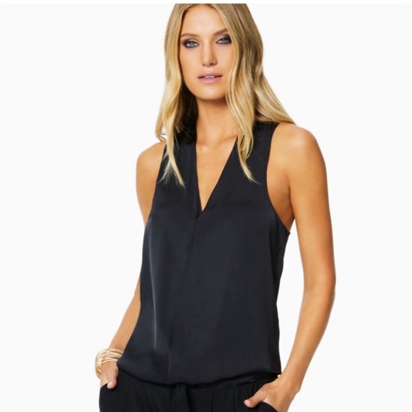 Ramy Brook Tops - Ramy Brook Navy Blue “Jilly” Satin Charmeuse Top - XS NWT